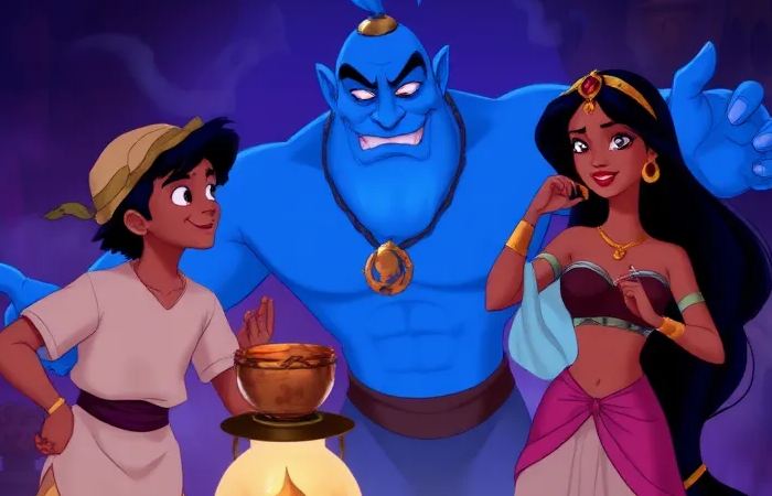 Aladdin, Jasmine, and Genie