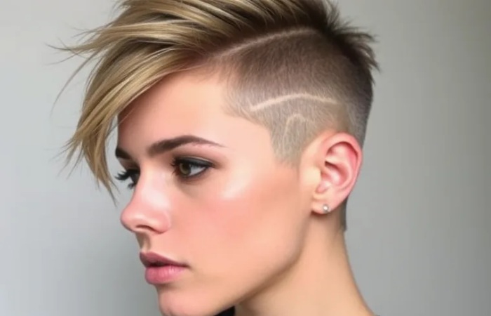 Asymmetrical Undercut Edgy Messy Pixie Cut