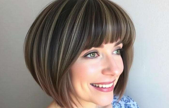 Blunt Cut Bob with Interior Layers