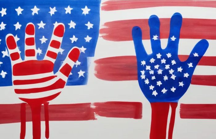 Family Handprint American Flag