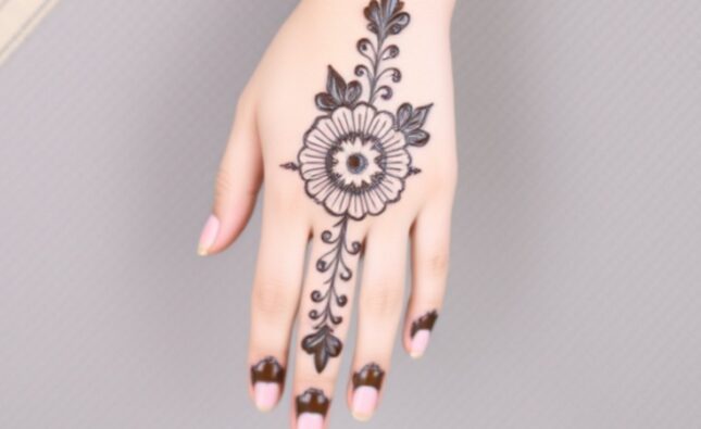 Mehndi Design Photo Front Hand Simple