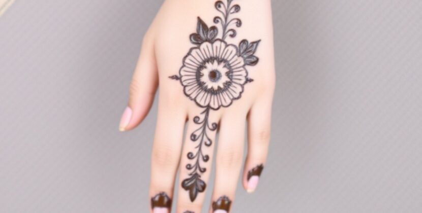 Mehndi Design Photo Front Hand Simple