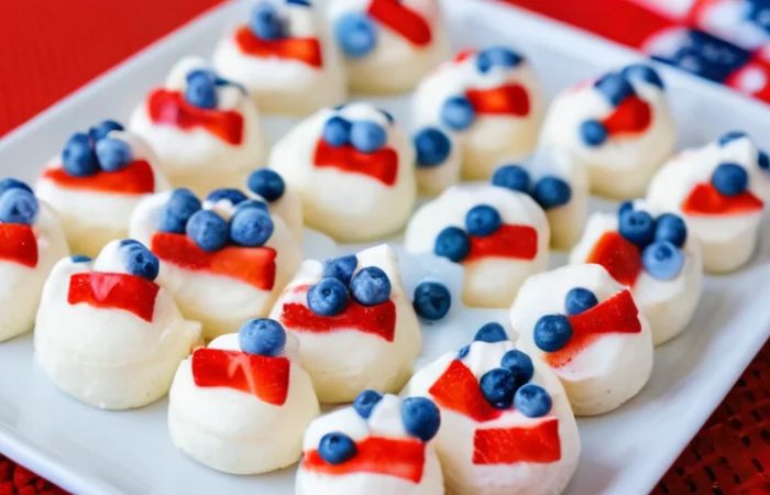 Patriotic Frozen Yogurt Bites