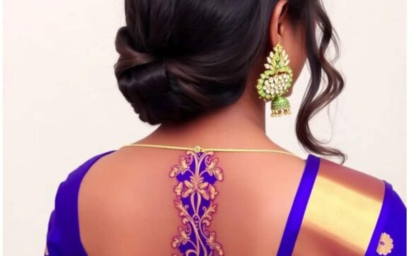 Pattu Saree Back Neck Designs