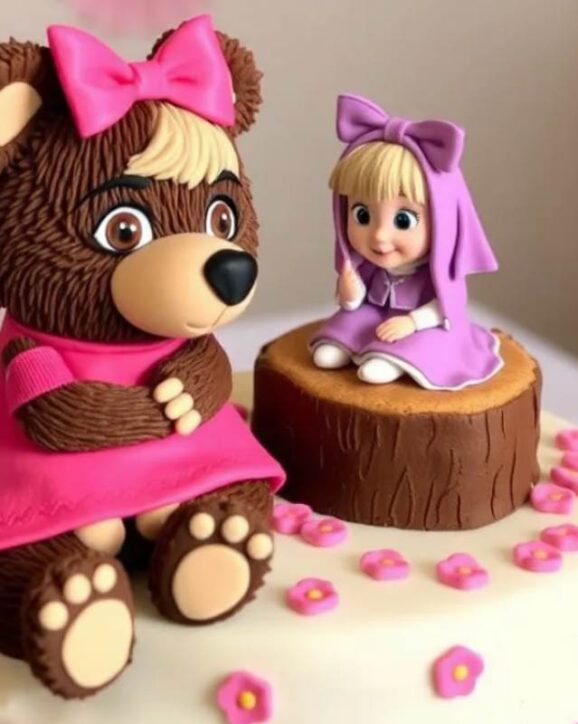 Simple Masha And The Bear Cake