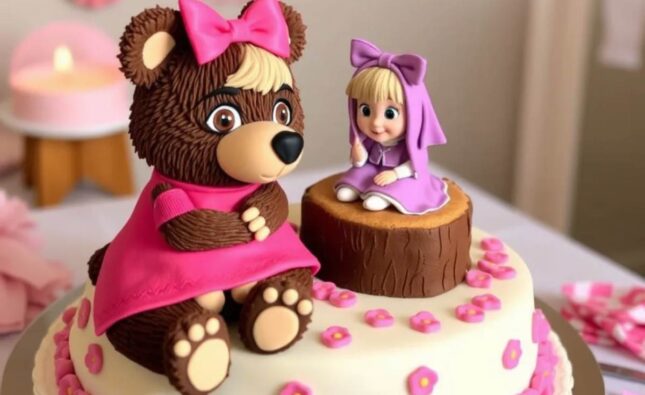 Simple Masha And The Bear Cake