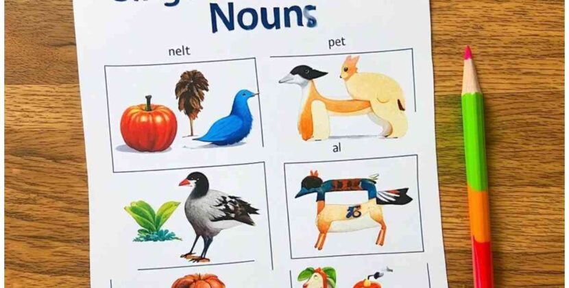 Singular and Plural Noun Chart with Pictures