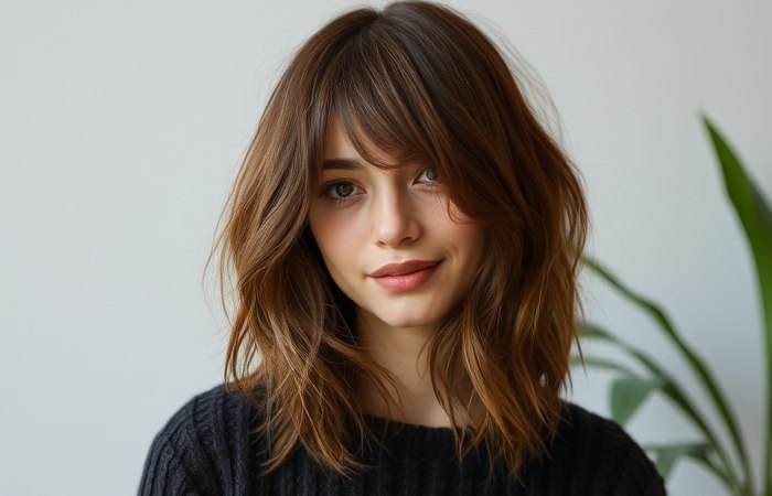 The side swept fringe