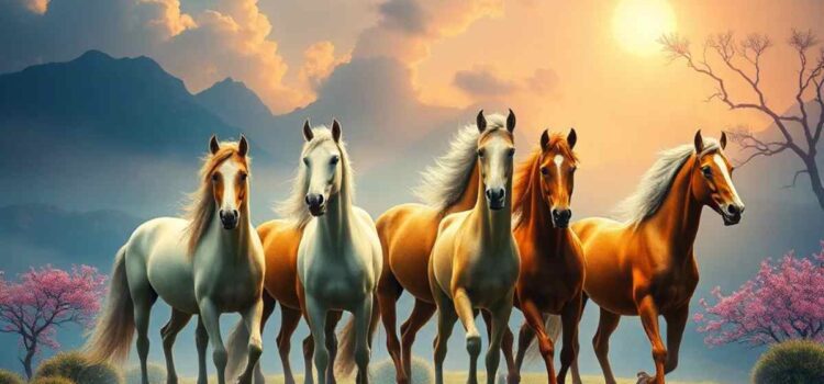 Vastu Wallpapers Full HD Lucky Seven Horses for Your Home