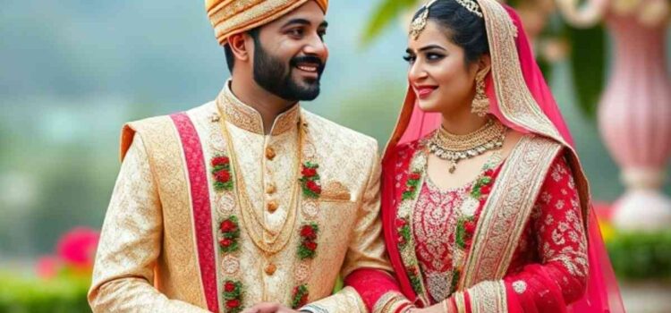 Couple Dress Combination Wedding Matching Lehenga And Sherwani