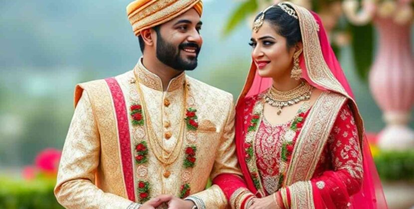 Couple Dress Combination Wedding Matching Lehenga And Sherwani