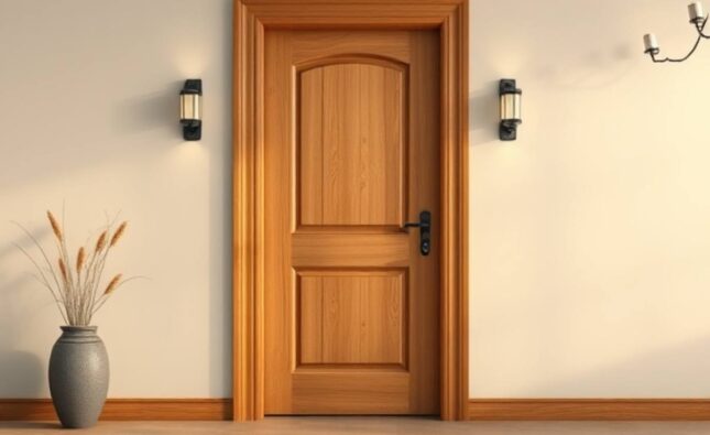 Teak Wood Single Main Door Design